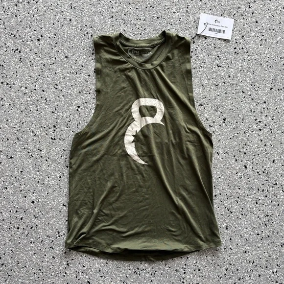 ZYIA Olive Green Kettlebell Graphic Active Tank - Picture 1 of 5